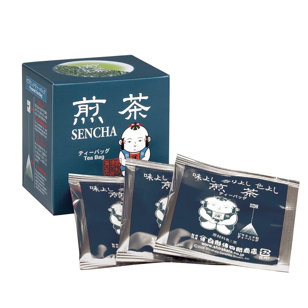 [Den's Tea] Pyramid Teabags, Authentic Japanese Sencha, Pack of 16 (Sencha)