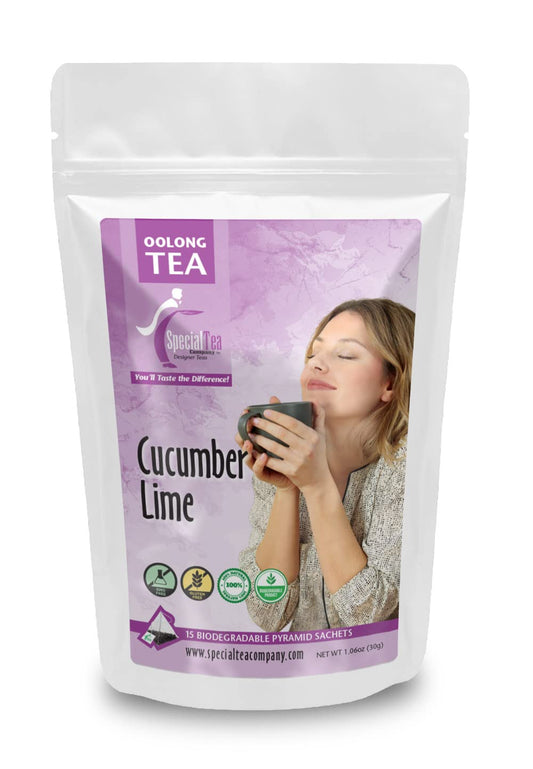 Special Tea Cucumber Lime Oolong Tea Pyramid 15 Sachets