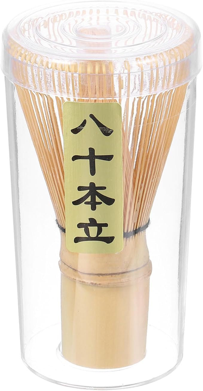 Harfington Matcha Green Tea Whisk 80 Prongs Japanese Bamboo Whisk Chasen Preparing Matcha Powder Brush Tool Tea Traditional Scoop, Yellow