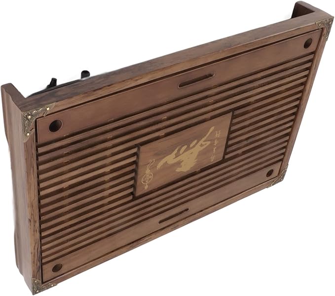 Wooden Non Fading Kung Fu Tea Tray Catch Tray Set Drawer Tea Set Tray Drainage Water Storage Tea Table Household (with drainage tool hose) (Type A