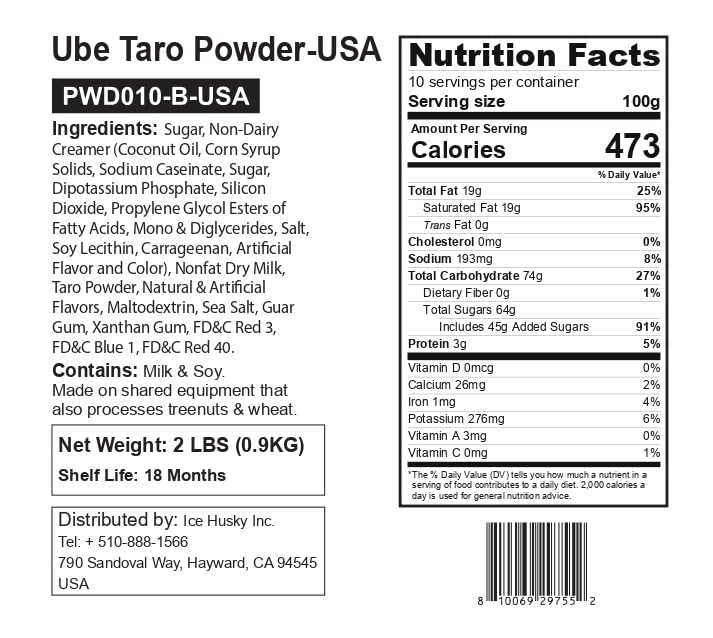 Fanale Ube Taro Milk Tea Powder, Instant Flavoring Powder, 2.2lbs Pack of 1 | Instant Flavoring Mix Perfect for Boba Milk Tea, Smoothies, Baking &amp; Desserts. Rich &amp; Creamy Beverage Powder, Easy to Prep