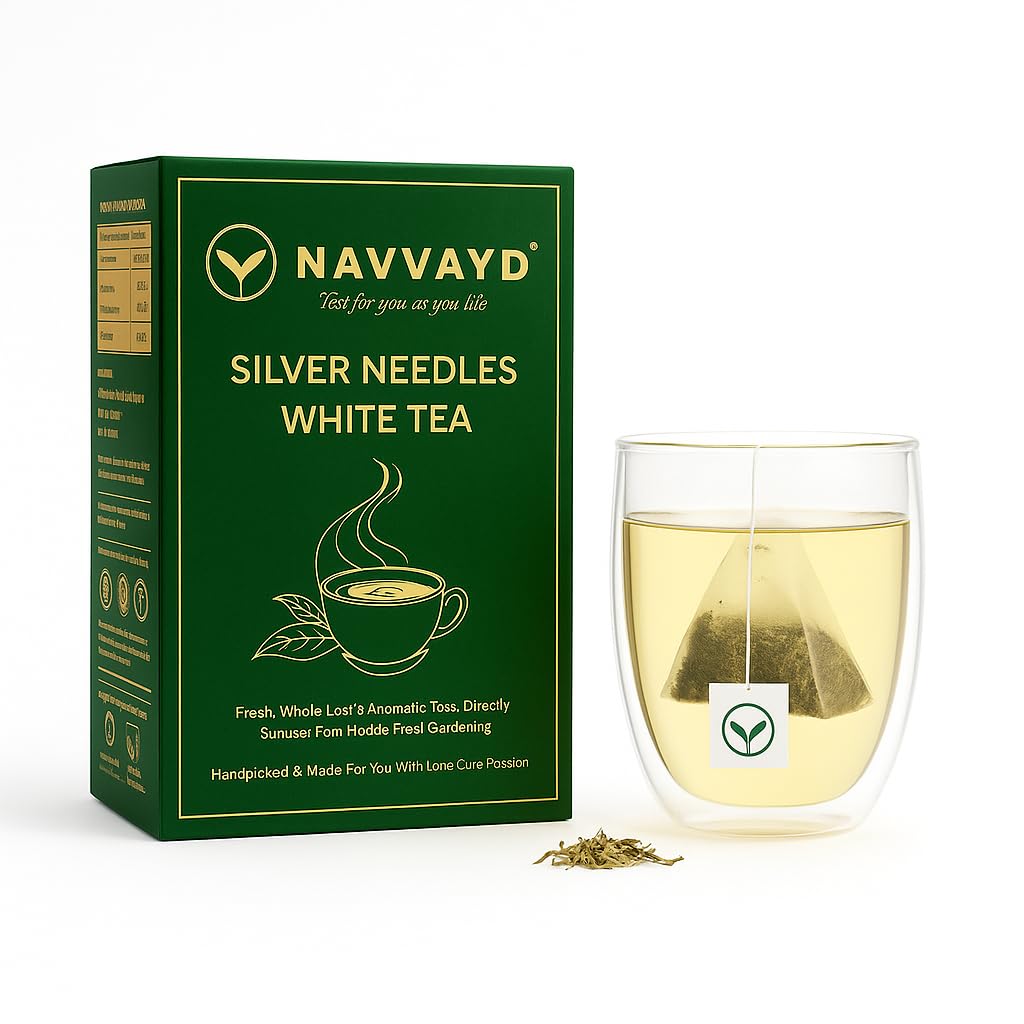 Navvayd Organic Silver Needles White Tea, 15 Tea Bags