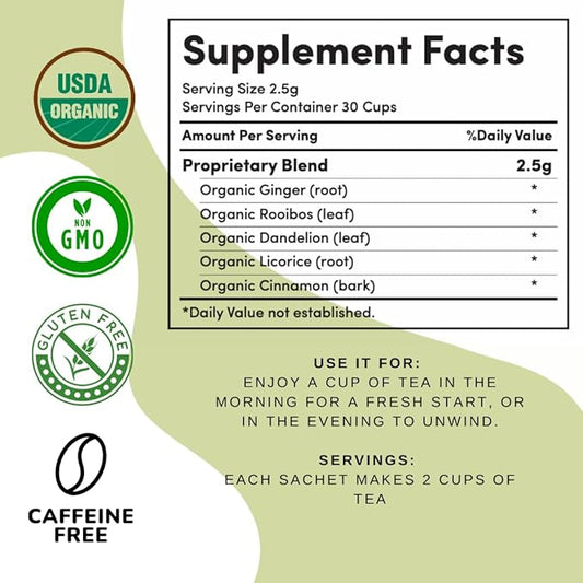Detox Liver Tea - Herbal Debloat Blend - AIP Autoimmune Protocol Compliant - Whole 30, Paleo Friendly - Organic Cleansing Herbs with Dandelion Root