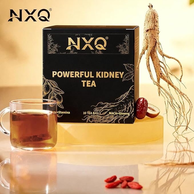 (30 Bags)Premium Ginseng & Maca Root Herbal Tea - POWERFUL KIDNEY TEA | kidney cleanse detox & repair，Natural Blend with Wolfberry & Red Dates — Enhanced Herbal Blend for Daily Strength, Natural Vitality