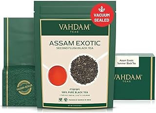 VAHDAM, Fresh Harvest Assam Tea Leaves with Golden Tips, 3.53oz (50 Cups) Strong, Malty & Rich - Exotic Assam Tea Loose Leaf | Pure Assam Black Tea | English Breakfast Tea
