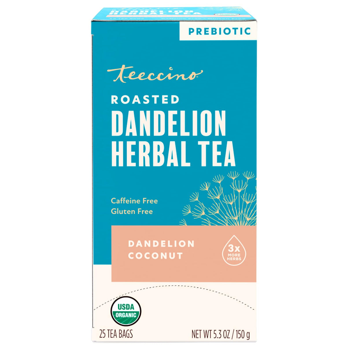 Teeccino Dandelion Coconut Tea - Caffeine Free