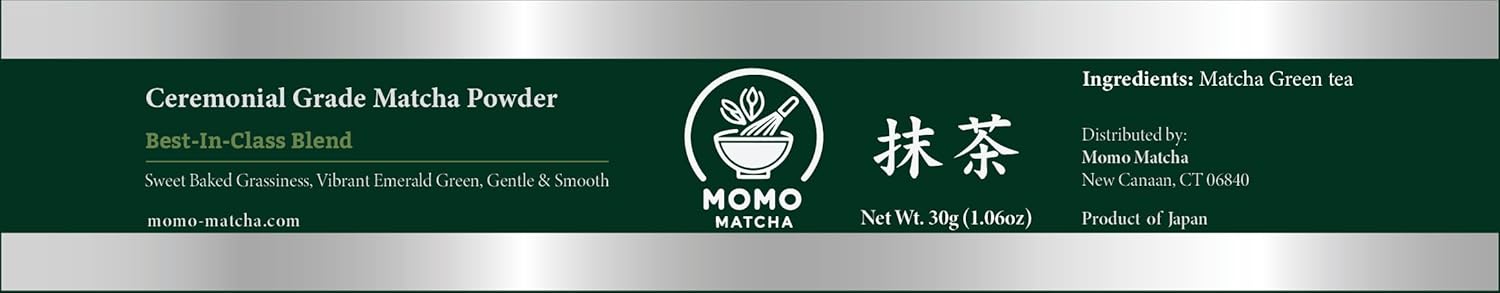Momo Matcha – Ceremonial Grade Matcha Powder (Best-in-class Blend) – 30g Tin, Made in Japan