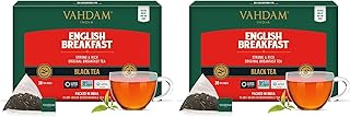 VAHDAM, English Breakfast Black Tea Bags (30 Count) High Caffeine | Strong, Robust & Flavoury | Individually Wrapped Pyramid Tea Bags | Full Bodied Black Tea Leaves (Pack of 2)