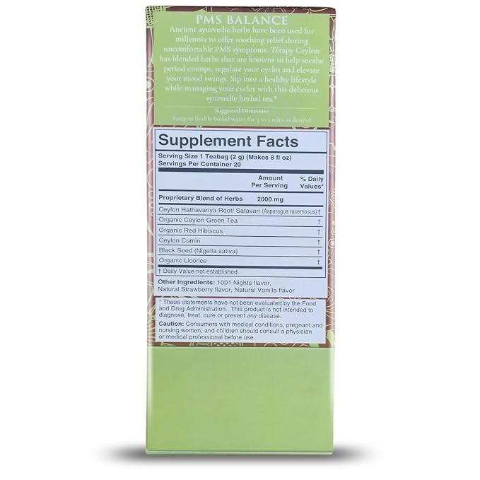 Térapy Ceylon Women's Herbal Tea - Soothing Support, Monthly Cycle & Tea - 100% Natural Herbal Ingredients - Red Hibiscus, Cumin