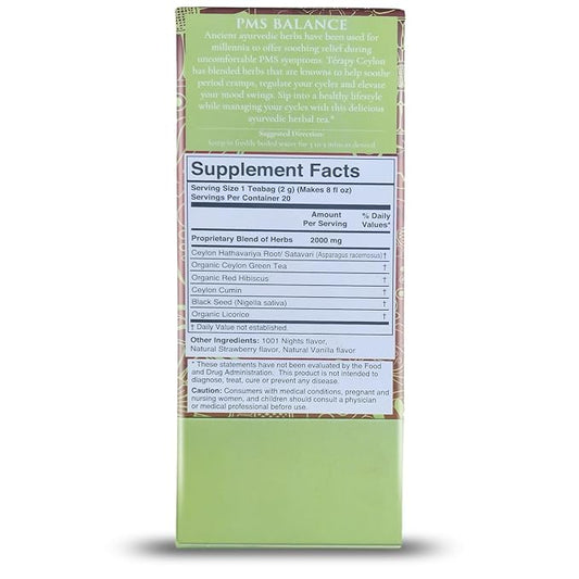 Térapy Ceylon Women's Herbal Tea - Soothing Support, Monthly Cycle & Tea - 100% Natural Herbal Ingredients - Red Hibiscus, Cumin