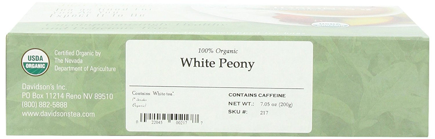 Davidson's Organics, White Peony, 100-count Unwrapped Tea Bags