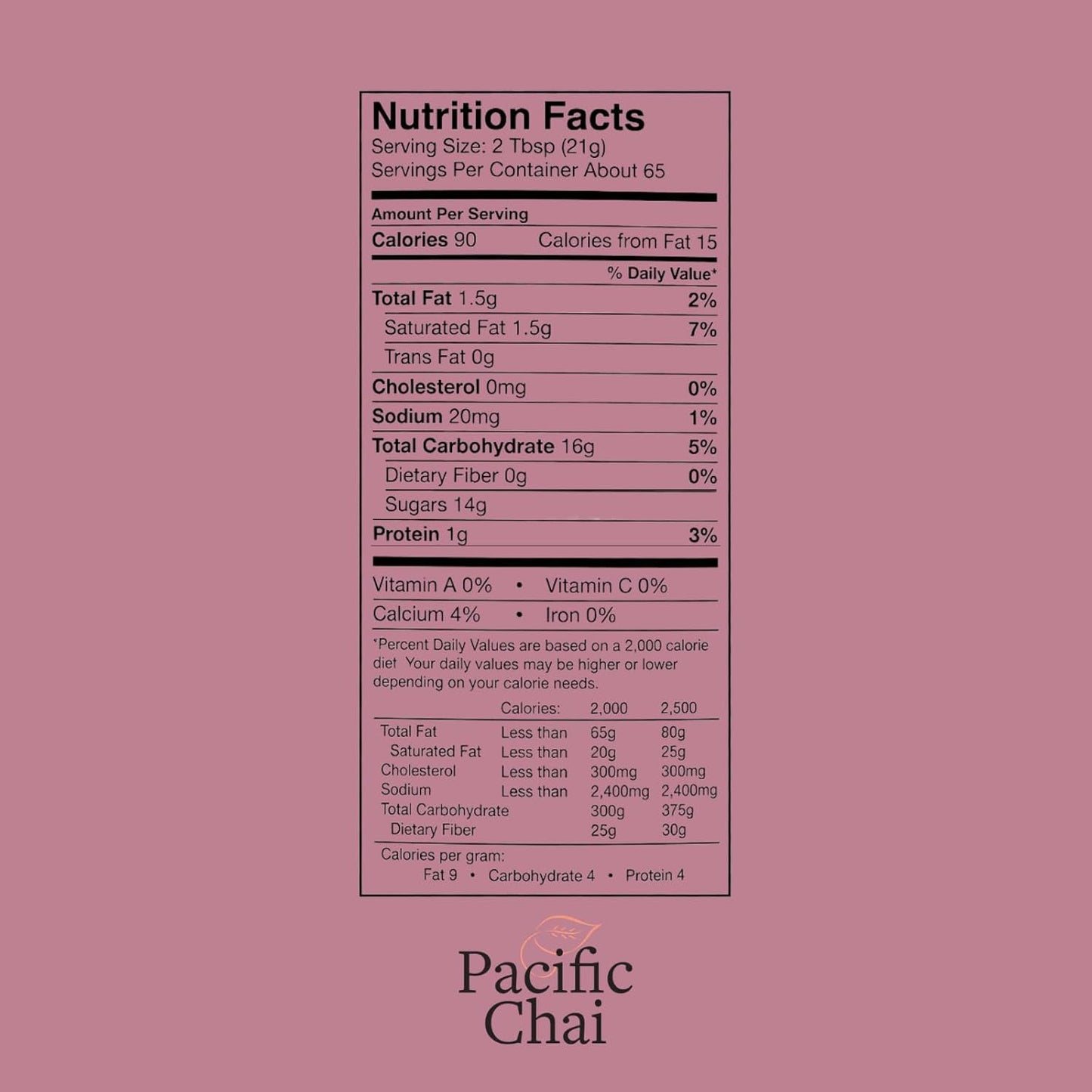 Pacific Chai Vanilla Chai Latte Mix, Instant Chai Tea Latte Powder Drink Mix, Gluten Free, Kosher, Spiced Tea Latte, 3 LB
