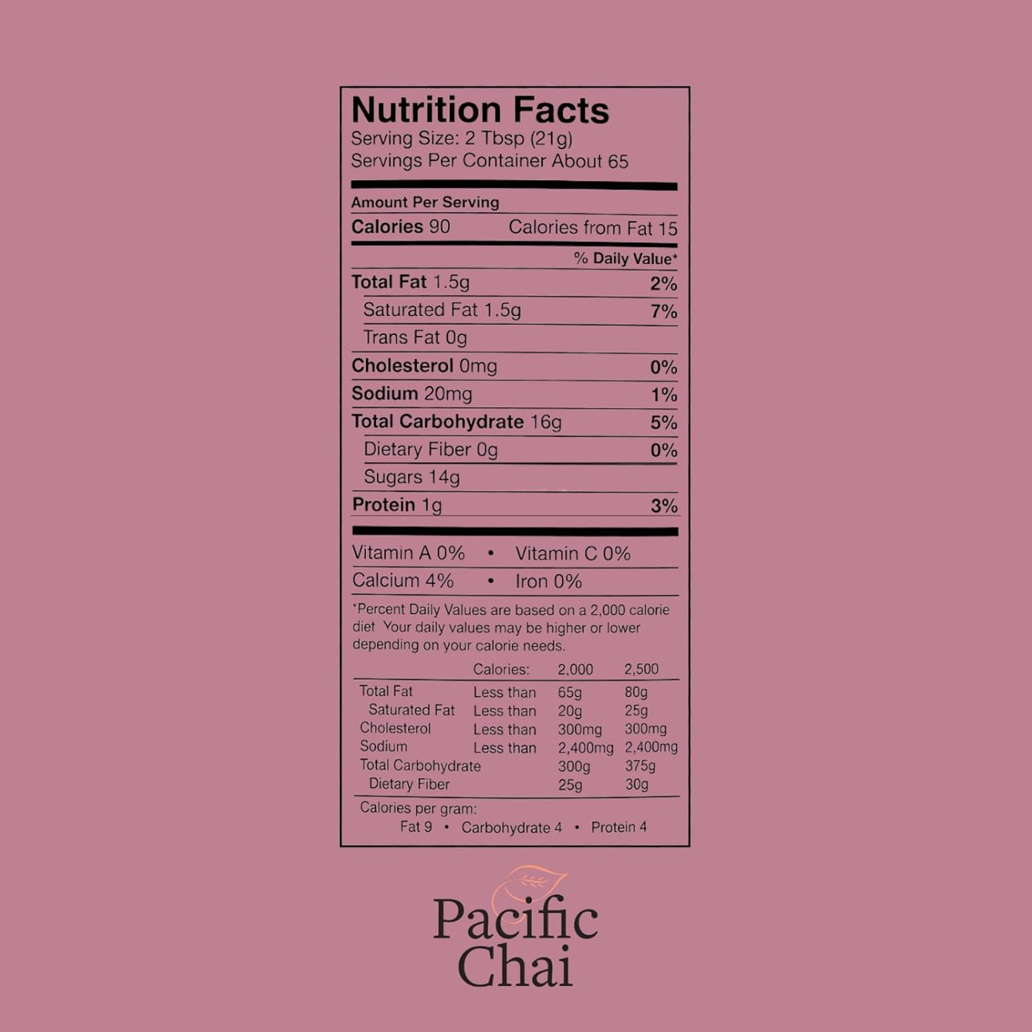 Pacific Chai Vanilla Chai Latte Mix, Instant Chai Tea Latte Powder Drink Mix, Gluten Free, Kosher, Spiced Tea Latte, 3 LB