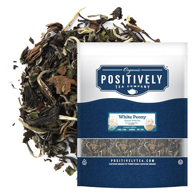 Organic Positively Tea Company, White Peony White Tea, Loose Leaf, 16 Ounce