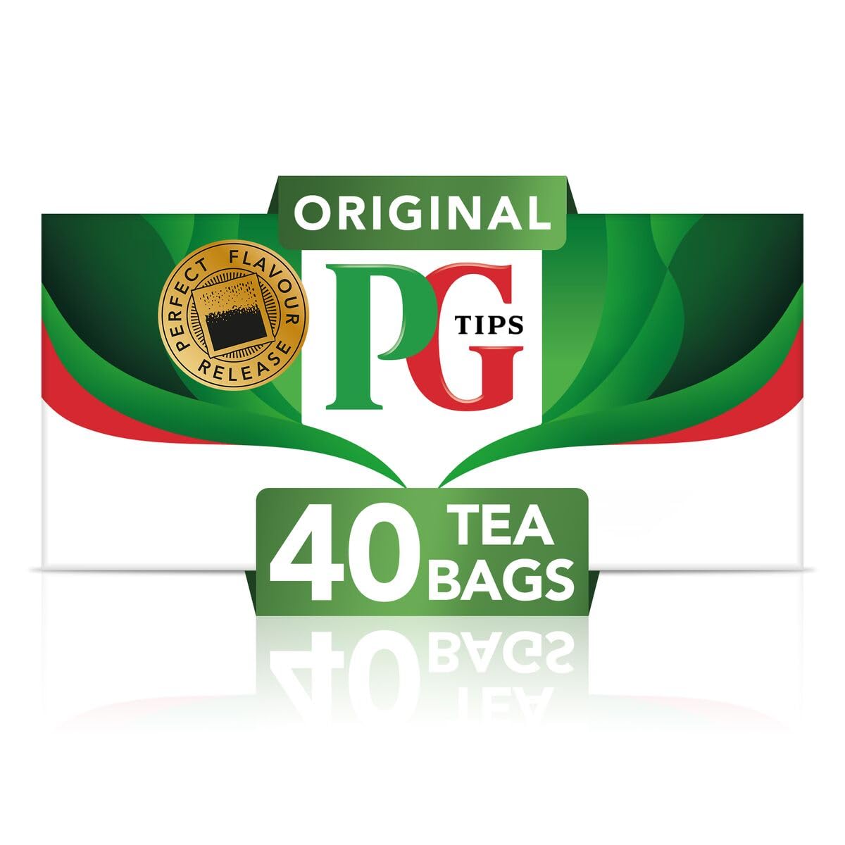 PG Tips Premium Black Tea Bags Non-Pyramid, 40 Count (Pack of 1)