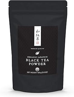 Organic Japanese Black Tea Powder - Premium Wakocha - USDA Certified - 100g Bag
