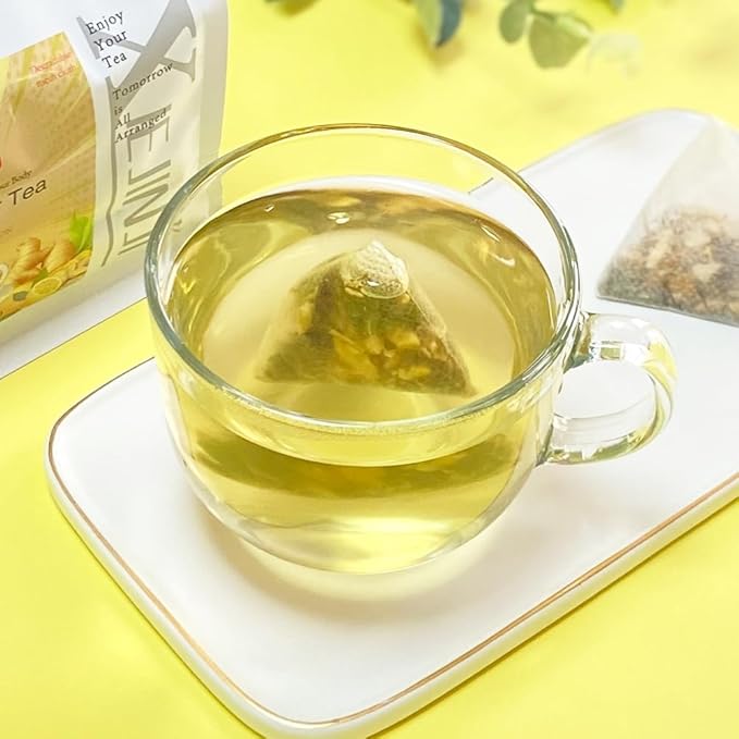 XIEJINJI Lemon Ginger Tea, 40 Tea Bags, 4.2g Each – Zesty & Warming Blend for Digestive Comfort, Immune Boost & Refreshing Energy