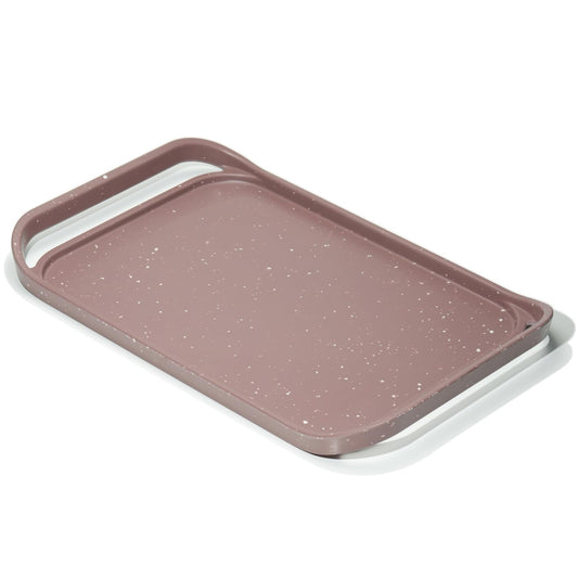 LINE+ARC Waterproof, Easy-to-Clean, 18"x12" Serving Tray Extra Large Handles (Mauve) 100% Food-Grade Melamine for Breakfast, Dinner, Bed, Tea, Crafts
