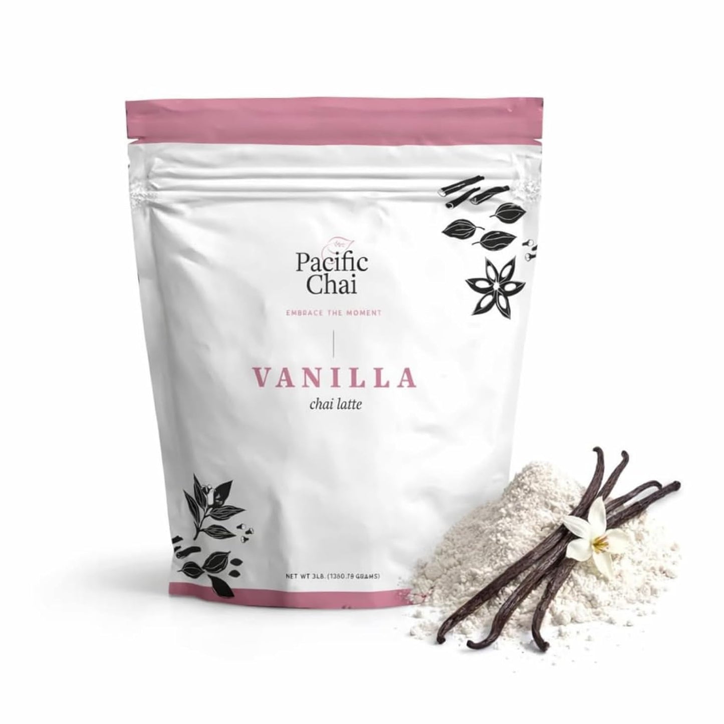 Pacific Chai Vanilla Chai Latte Mix, Instant Chai Tea Latte Powder Drink Mix, Gluten Free, Kosher, Spiced Tea Latte, 3 LB