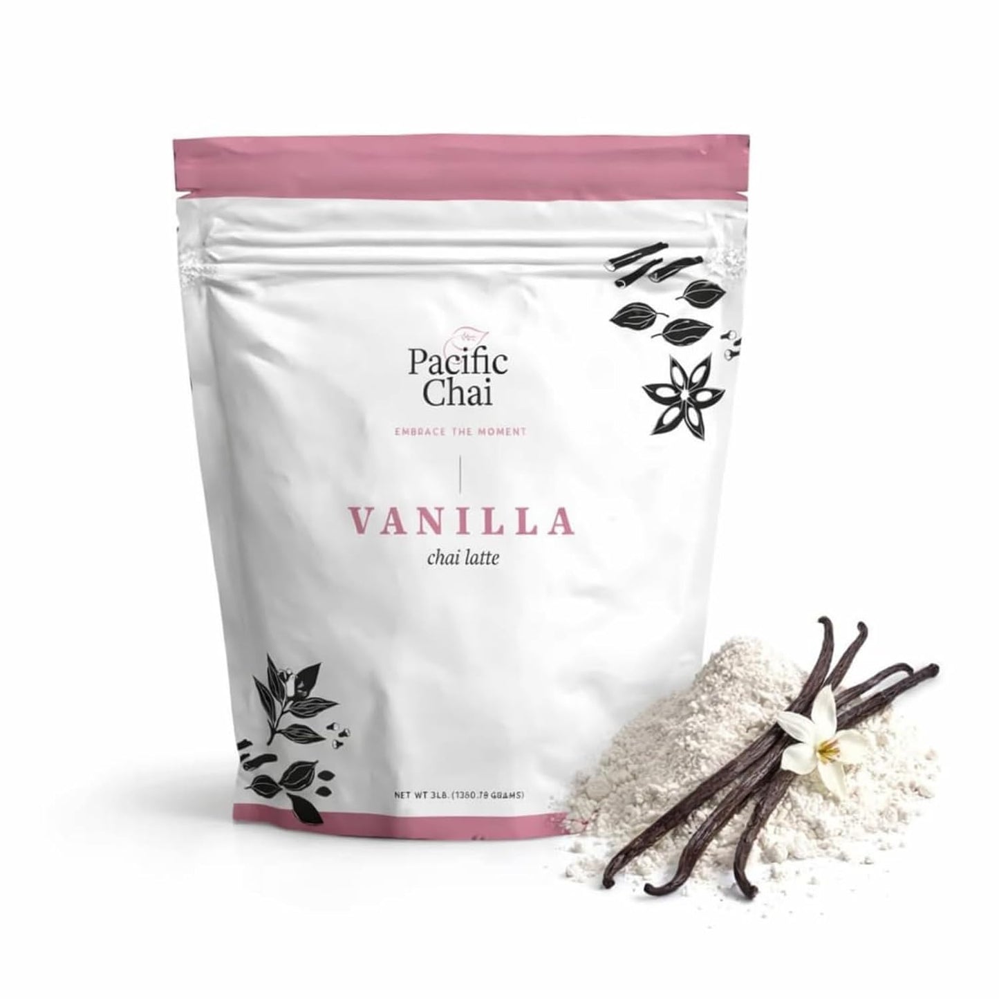 Pacific Chai Vanilla Chai Latte Mix, Instant Chai Tea Latte Powder Drink Mix, Gluten Free, Kosher, Spiced Tea Latte, 3 LB (Pack of 3)