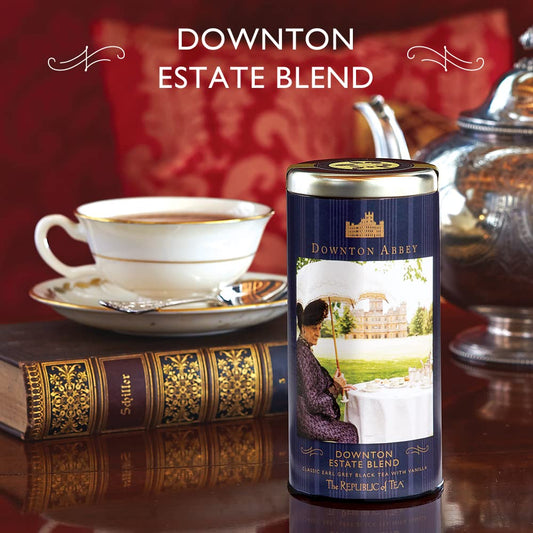 The Republic of Tea Downton Abbey Estate Blend Black Tea, 36 Count | Naturally Caffeinated. Made for morning or afternoon . Brisk and full-bodied with notes of lively citrus and soft vanilla.