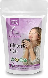 SpecialTea Company Oolong Tea with Elderberries Citrus Flavors - Pyramid Sachets