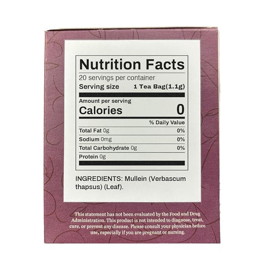 Organic Positively Botanicals Company, Mullein Herbal Tea Bags, 20 Count