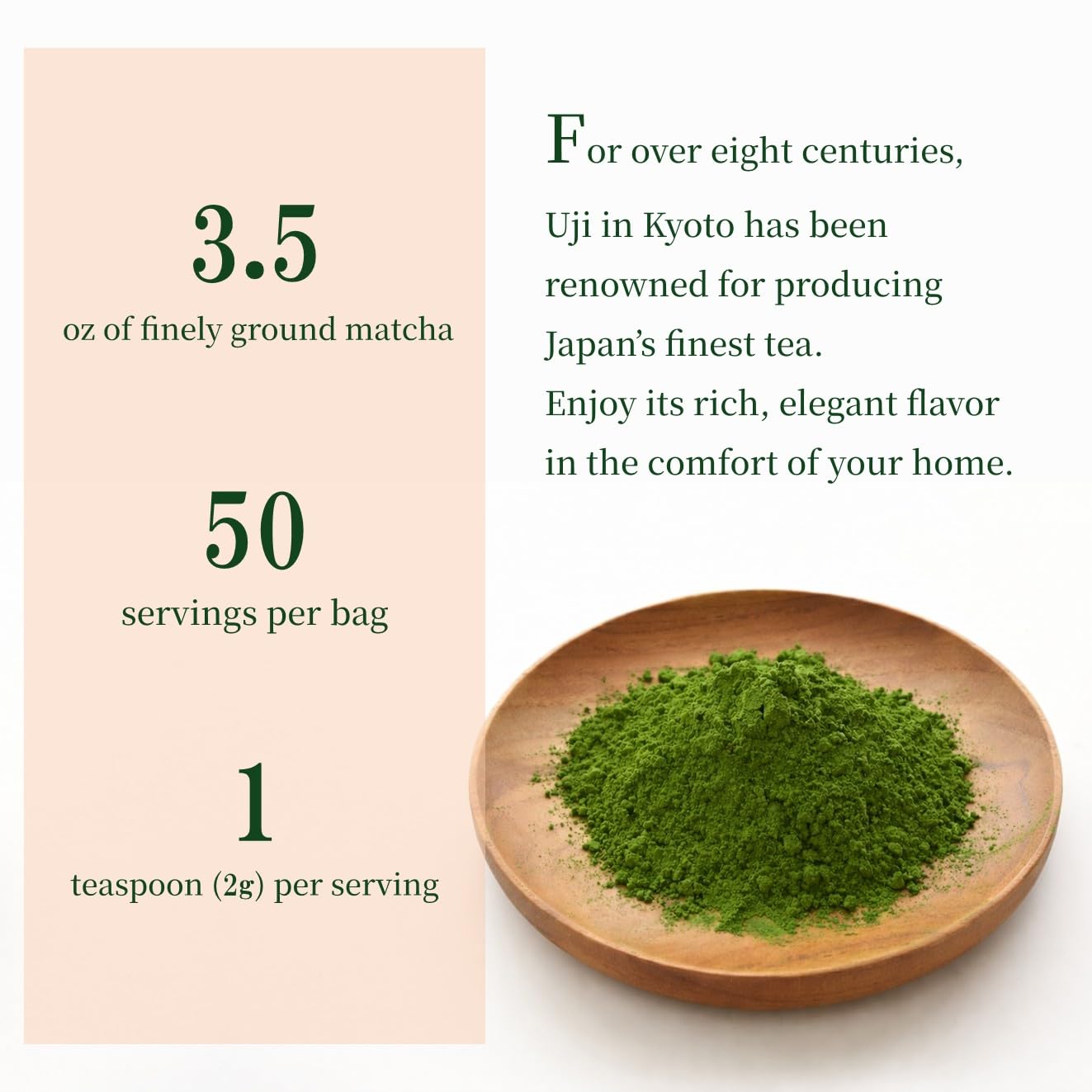 JEAU CHAU Uji Matcha Powder from Kyoto Japan - Ceremonial Grade 3.5oz (100g) - Premium Japanese Green Tea Powder for Latte, Baking & Traditional Tea - 50 Servings