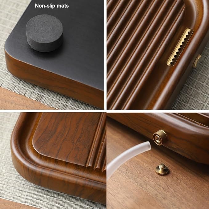 Bamboo Tea Tray for Gongfu Tea Ceremony, Chinese Gongfu Tea Serving Tray, Handmade Serving Tray with Water Drainage