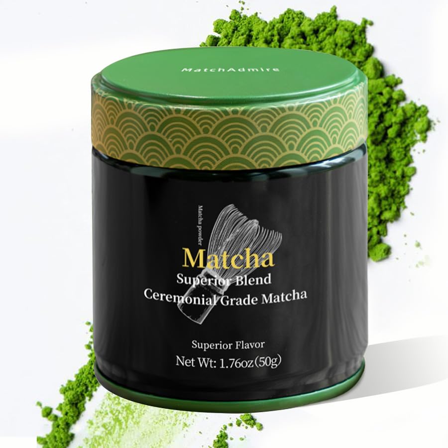 MatchAdmire Matcha Superior Ceremonial Blend – First Harvest Ceremonial Grade Matcha Green Tea Powder (1.76 Ounce)