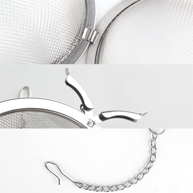 Fu Store 2pcs Stainless Steel Mesh Tea Ball 3.5 inches Tea Strainers Teas Infuser Strainer Filters for Teas