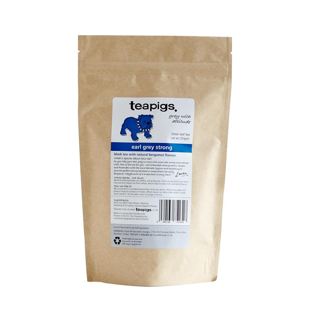 Teapigs Earl Grey Strong Loose Tea Made With Whole Tea Leaves, Natural Ingredients, Non-GMO, Bold Bergamot Flavor – 1 Pack of 250g Loose Tea