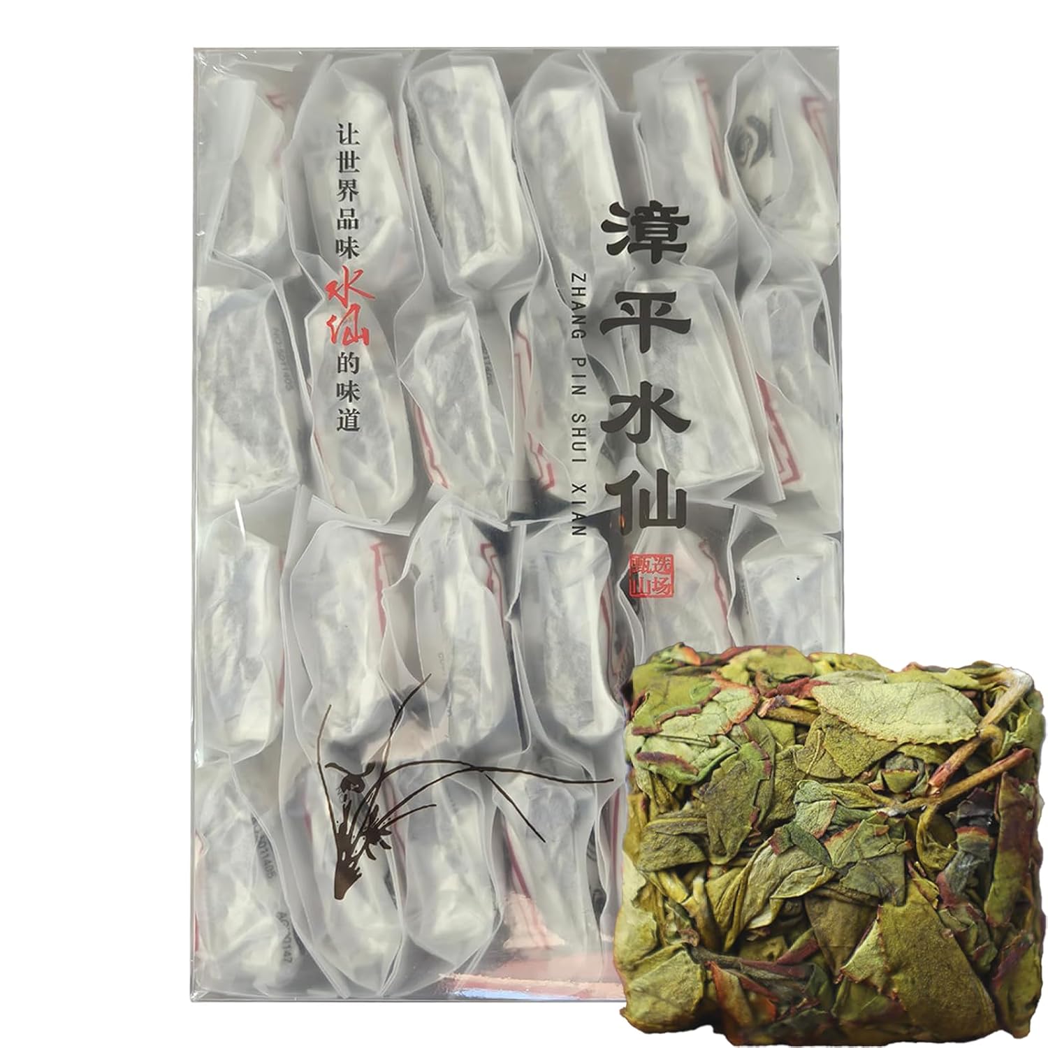 Zhangping Shuixian Oolong Tea (漳平水仙乌龙茶) – 24 Tea Bags, 8.81oz (250g) – Floral & Roasted Aroma, Traditional Loose Leaf Compressed Tea for Relaxation & Focus