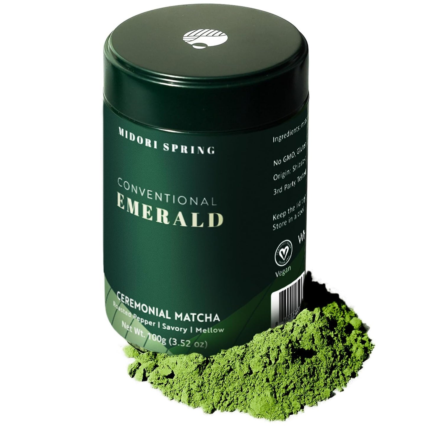 Midori Spring Emerald - Ceremonial Matcha, Premium Conventional Japanese Matcha Powder 100g