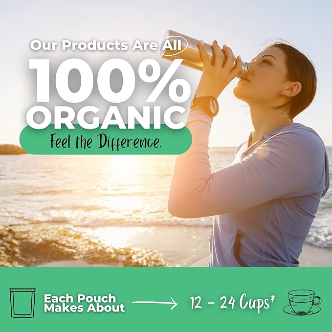 Tension and Relief Loose Leaf Tea w/ Peppermint, Ginger, Chamomile, Organic Herbal Tea, 2 oz (57 gram), Decaf, Vegan, Healthy, Zero Caffeine, Organic