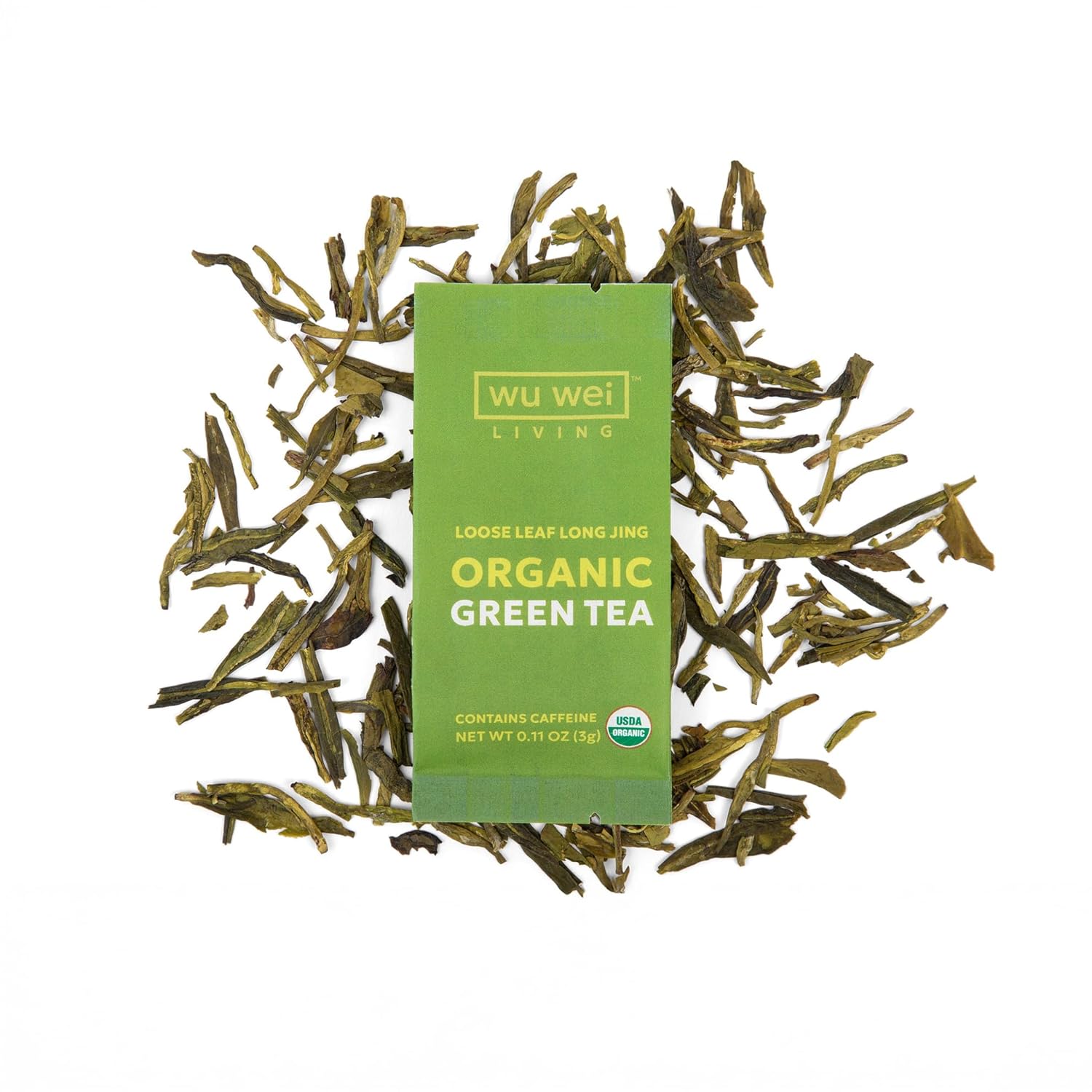 Wu Wei Living Organic Long Jing Green Tea, Loose Leaf, USDA Certified (32-Pack, 32, Count)