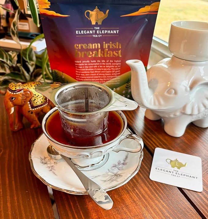 Fine Mesh Loose Tea Infuser −18/8 Stainless Steel, Large Capacity, Wide Double Handles−Fits Cups, Mugs, Small Teapots−Loose Leaf Tea Brew Basket
