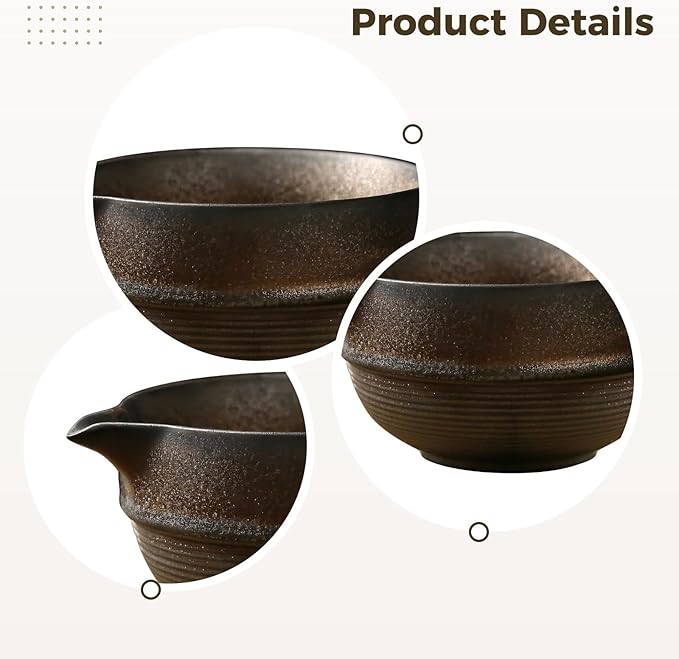 Japanese Matcha Bowl Ceremony Set – Handcrafted Ceramic Chawan with Ripple Texture