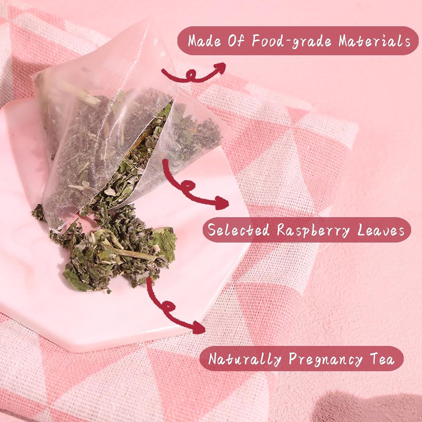 Jarteela - Raspberry Leaf Tea Bag, 60 Ct, Red Raspberry Leaf Herbal Tea | Tea with smooth, mild taste， Caffeine-free, Non-GMO