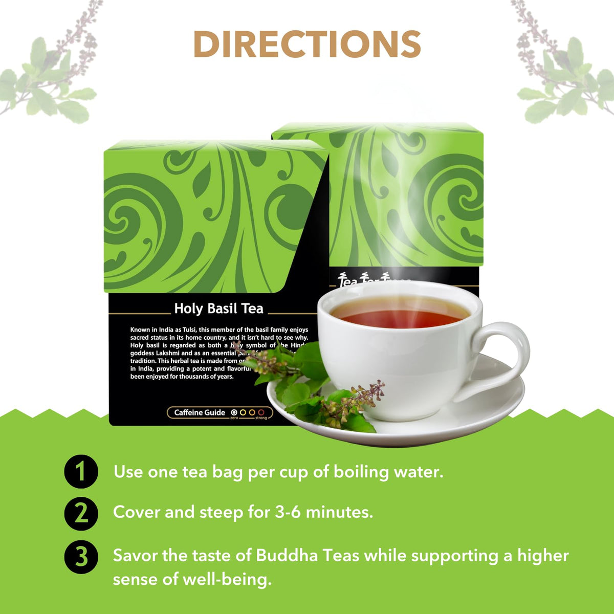 Buddha Teas Organic Holy Basil Tea - Herbal Tea, Caffeine Free