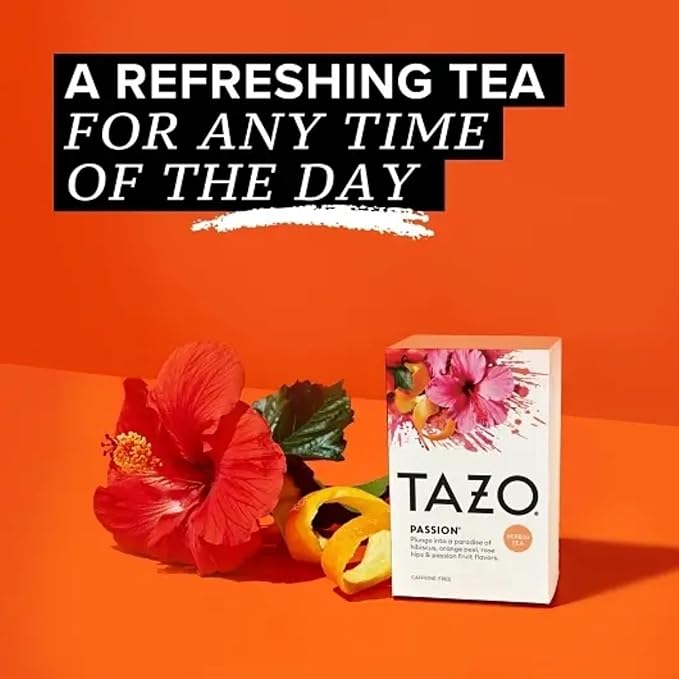 Tazo Tea Bags, Passion & Wild Sweet Orange Herbal Tea 20CT (2ea) (Variety Pack)
