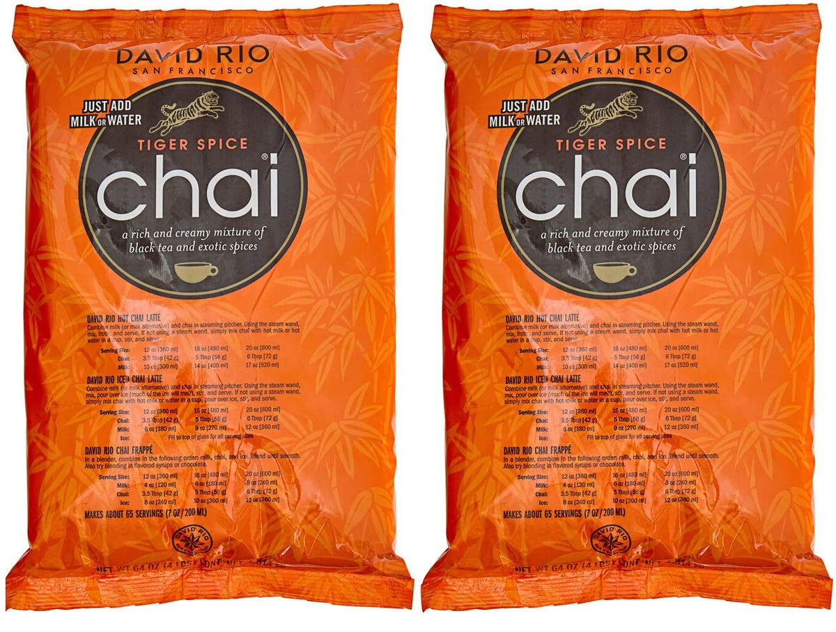 David Rio Tiger Spice Chai, Two 4 Lb. Bags