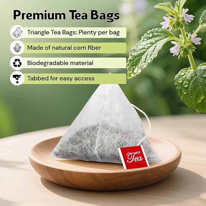 Lemon Balm Tea, Natural Lemon Balm Herbal Tea Bags for Calming and Digestion Support Caffeine-free - (100 Count