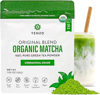 Tenzo Tea Matcha Green Powder, 1.06 Ounce, Organic, Original Blend, Ceremonial Grade, Authentic Japanese, USDA Certified