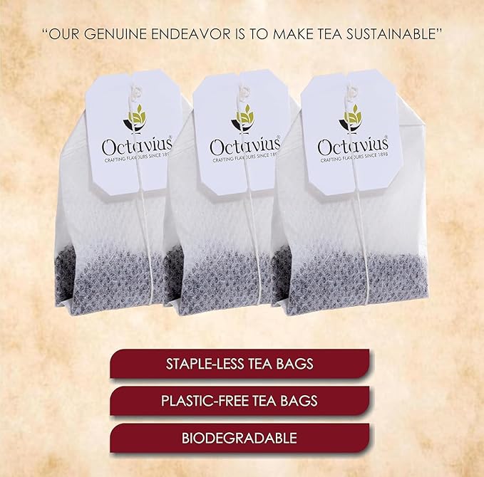 Octavius Classic Darjeeling Black Tea Bags, 30 Teabags Pack, Strong Indian CTC Tea for Milk, Premium English Breakfast Black Tea, Rich