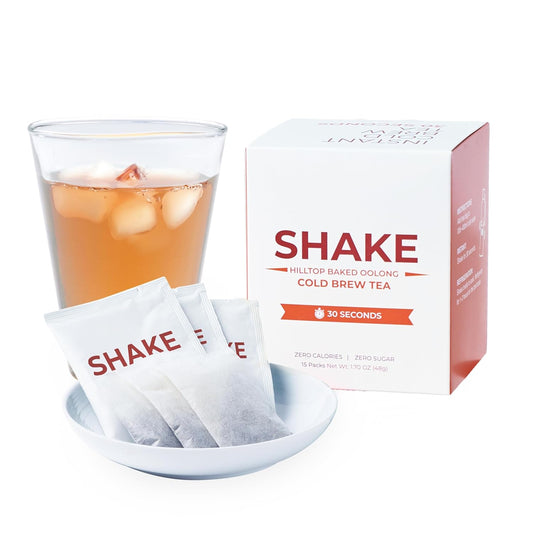 SHAKE Cold Brew Tea – Hilltop Baked Black Oolong | 15 Tea Bags | Premium Taiwan Tea, Zero Sugar | Smooth Flavor & Ready in 30 Seconds (Hilltop-baked Black Oolong)