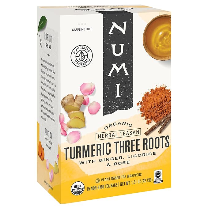 Numi Turmeric Tea, Three Roots, 1.42 Oz Bag, 12/box