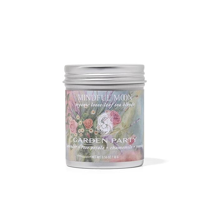 Garden Party Herbal Tea by Mindful Moon – Relaxation Blend with Chamomile, Lavender & Rose – Caffeine-Free, Loose Leaf (Mini)