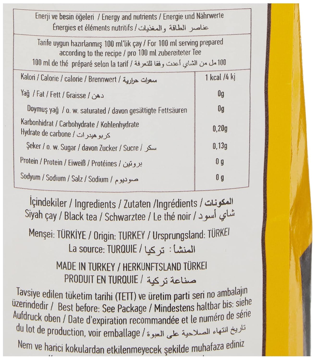 ÇAYKUR Rize Turist Black Tea, Authentic Turkish Loose Leaf Tea, Rich Aroma & Smooth Taste, Daily Rituals & Breakfast tea 500g / 17.6 Oz