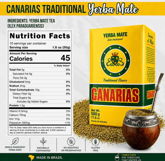 Canarias Yerba Mate Traditional Ground Leaf Tea 500Gr 1.1Lbs